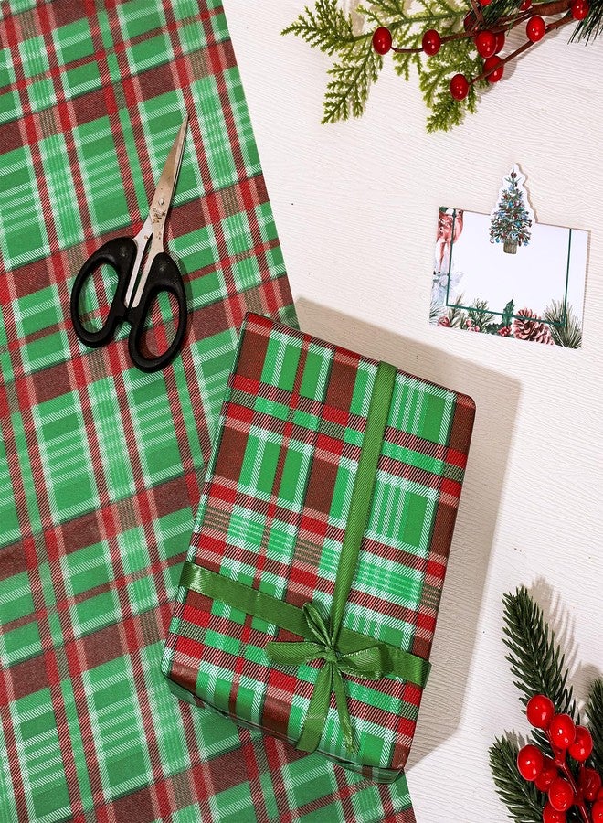 وولاين ورق تغليف هدايا بنقشة مربعات عيد الميلاد من والين، ١٠٠ ورقة، أحمر وأخضر، بنقشة مربعات الجاموس، ورق تغليف هدايا ريفي لعيد الميلاد، مناسب لأعياد الميلاد وحفلات الزفاف والعطلات، ١٣.٧ × ١٩.٦ بوصة - Image 5